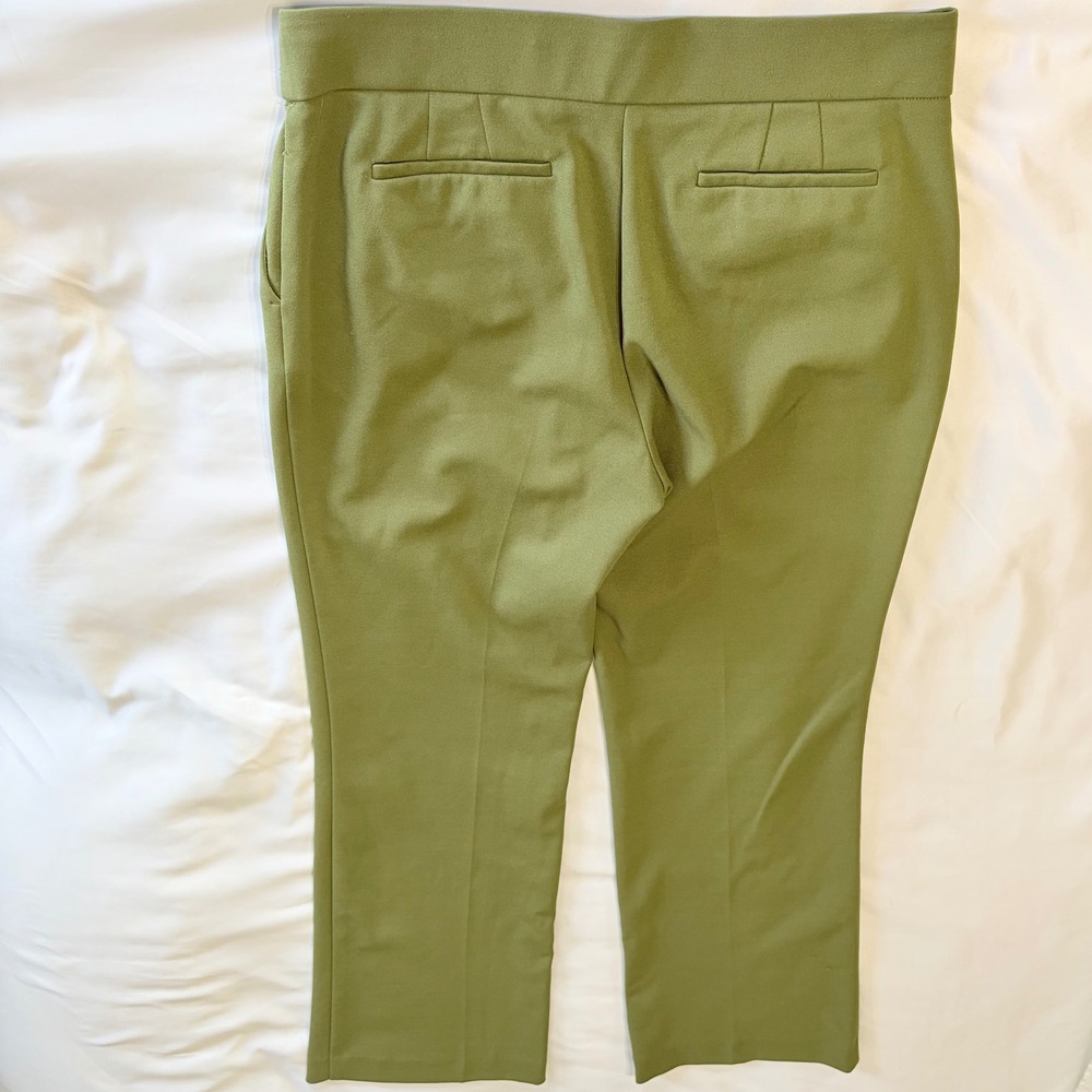 Anne Klein AK Olive Green Ankle Trousers Womens Medium Pull On Career Pants - Picture 7 of 8